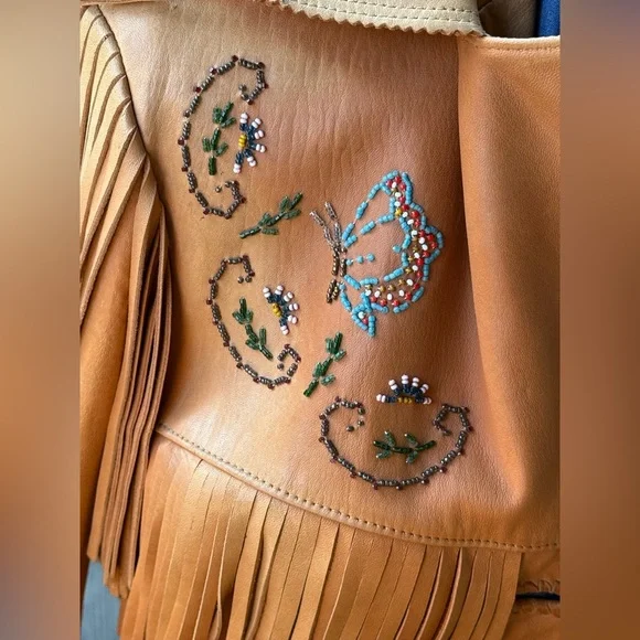 Rare Vintage Chris Line Originals 1940's/50's Era Fringe Deerskin Beaded Jacket - Picture 3 of 16